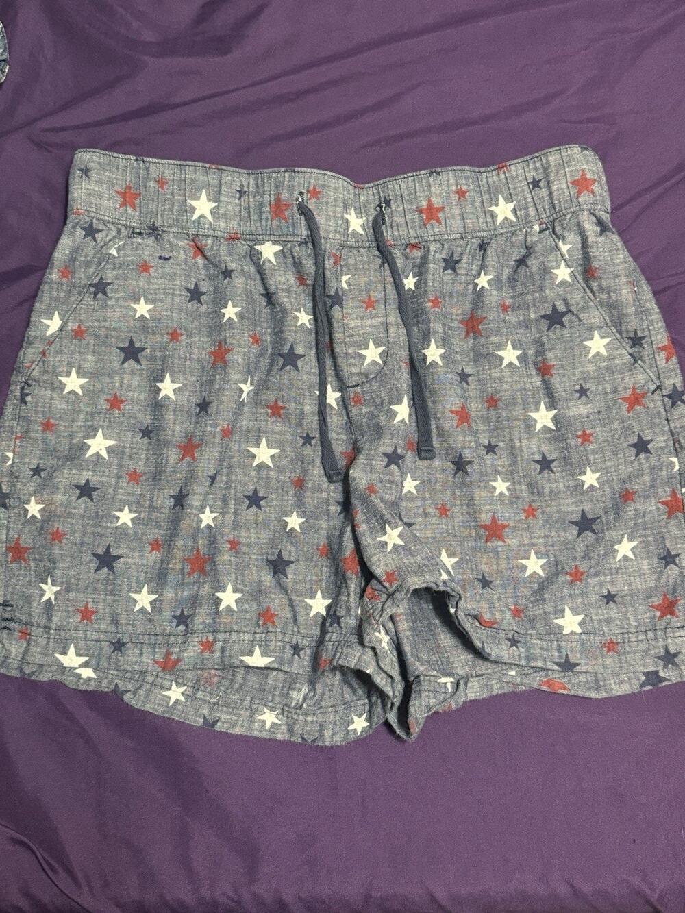 BCG women’s red white and blue star shorts size medium 100 Cotton Patriotic M
